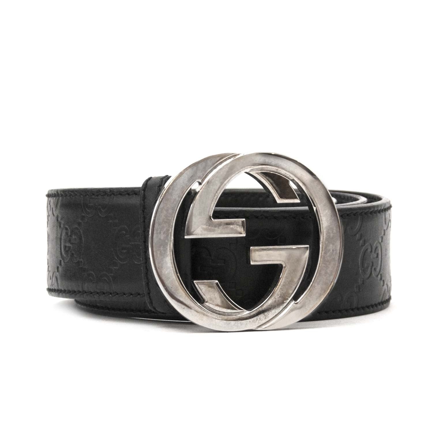 Gucci black interlocking g belt now for sale online at labellov vintage fashion webshop belgium