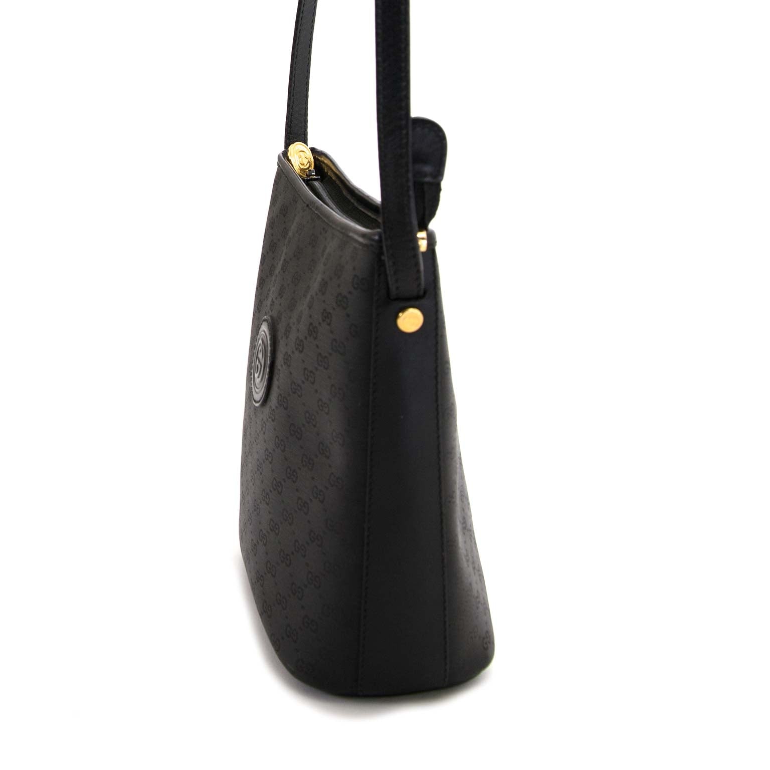 koop veilig online tweedehands Gucci Black Monogram Crossbody Bag bij labellov antwerpen