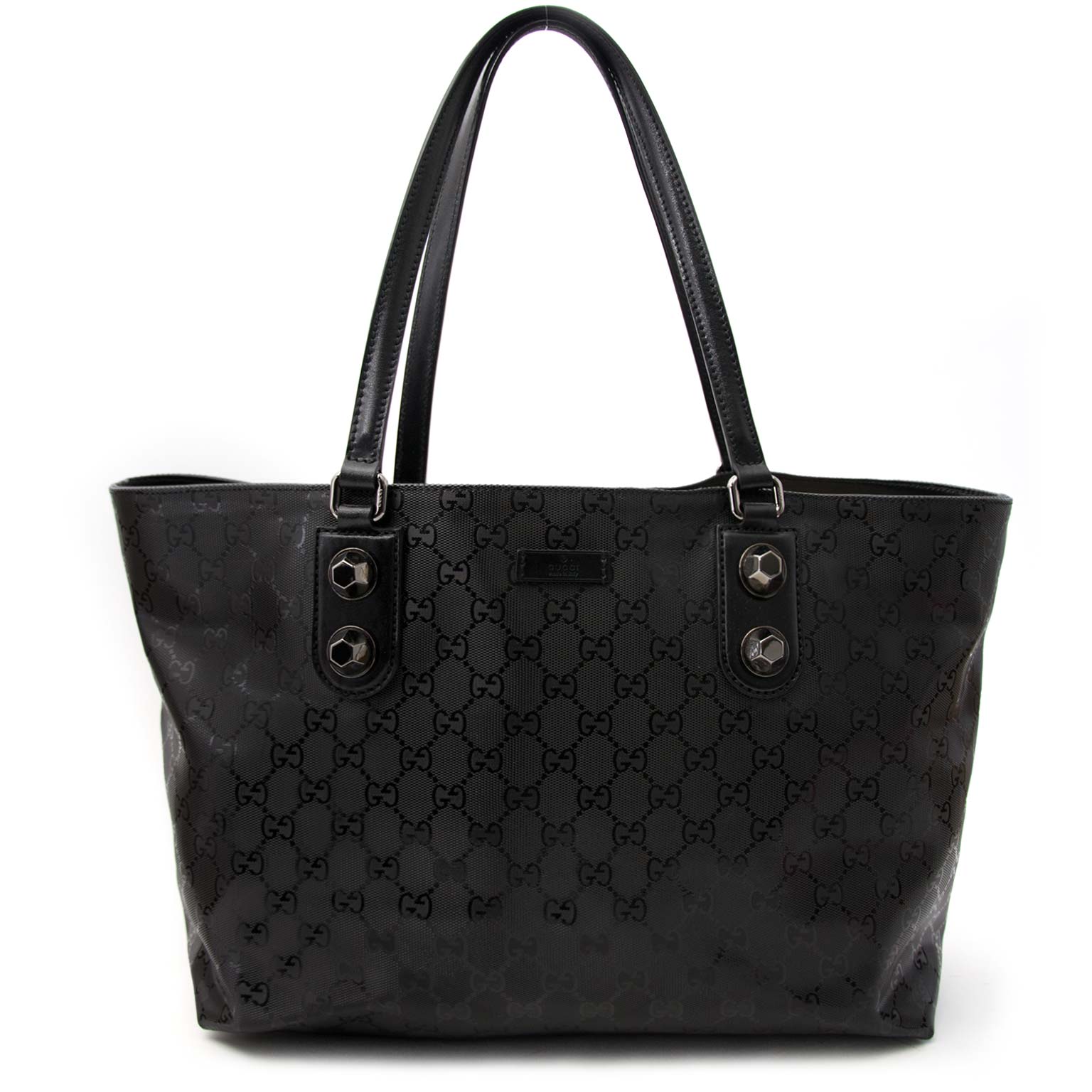 acheter en ligne seconde main Gucci Black Coated Shopper Monogram