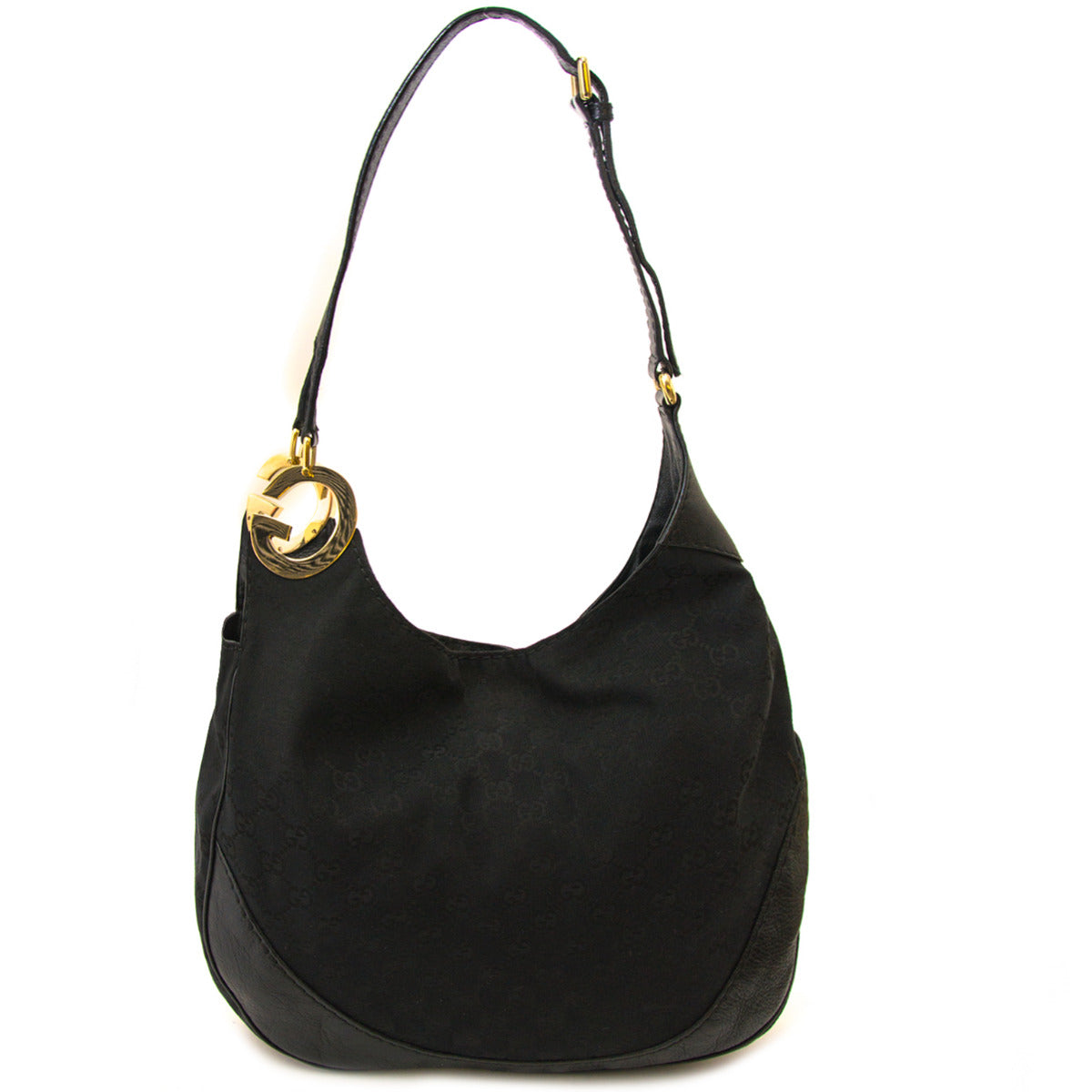 Gucci Black Fabric Charlotte Hobo Shoulder Bag
