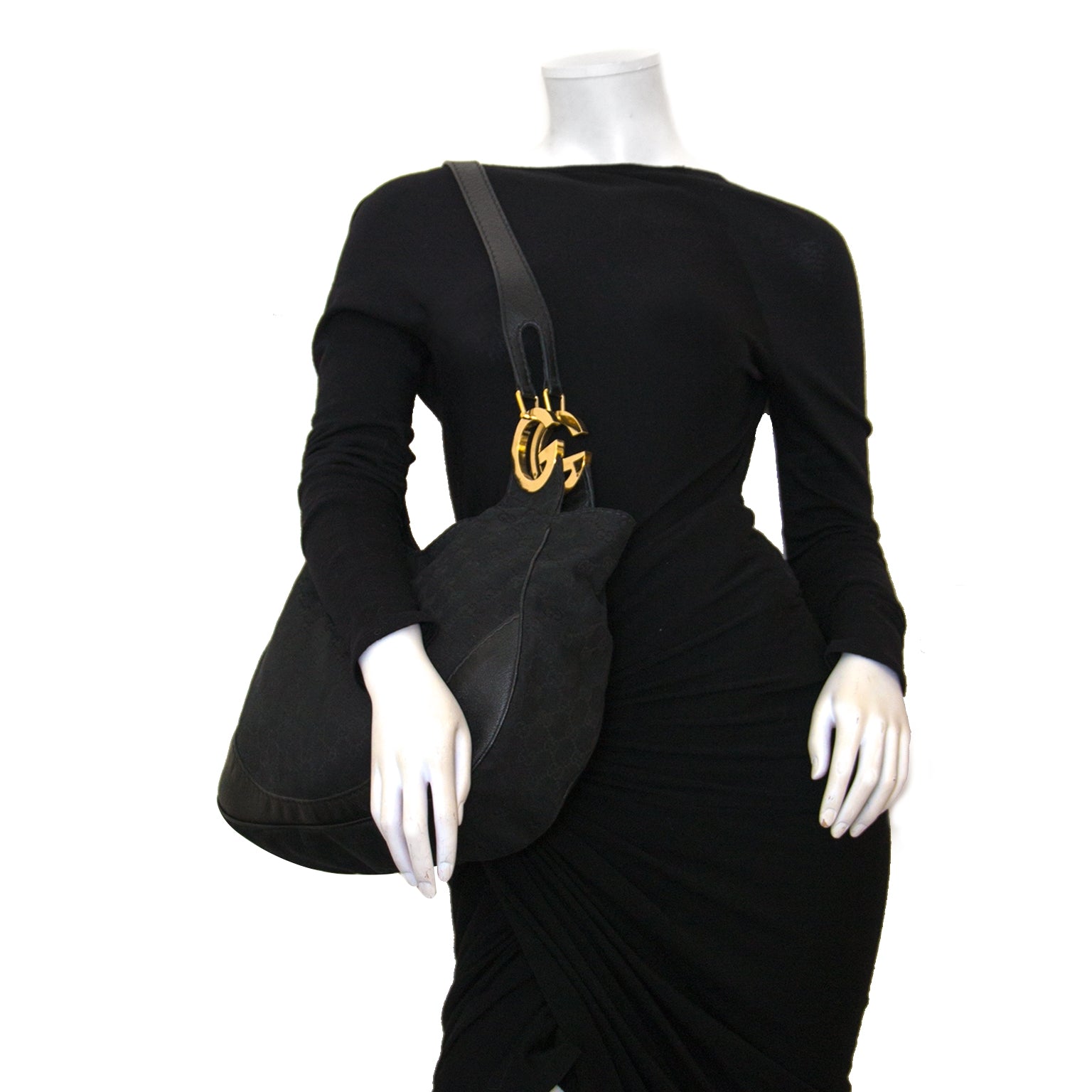 Koop authentieke gucci charlotte black hobo tas bij labellov vintage mode webshop belgië