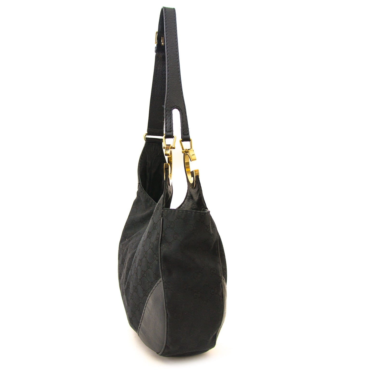 gucci charlotte black hobo bag now for sale at labellov vintage fashion webshop belgium