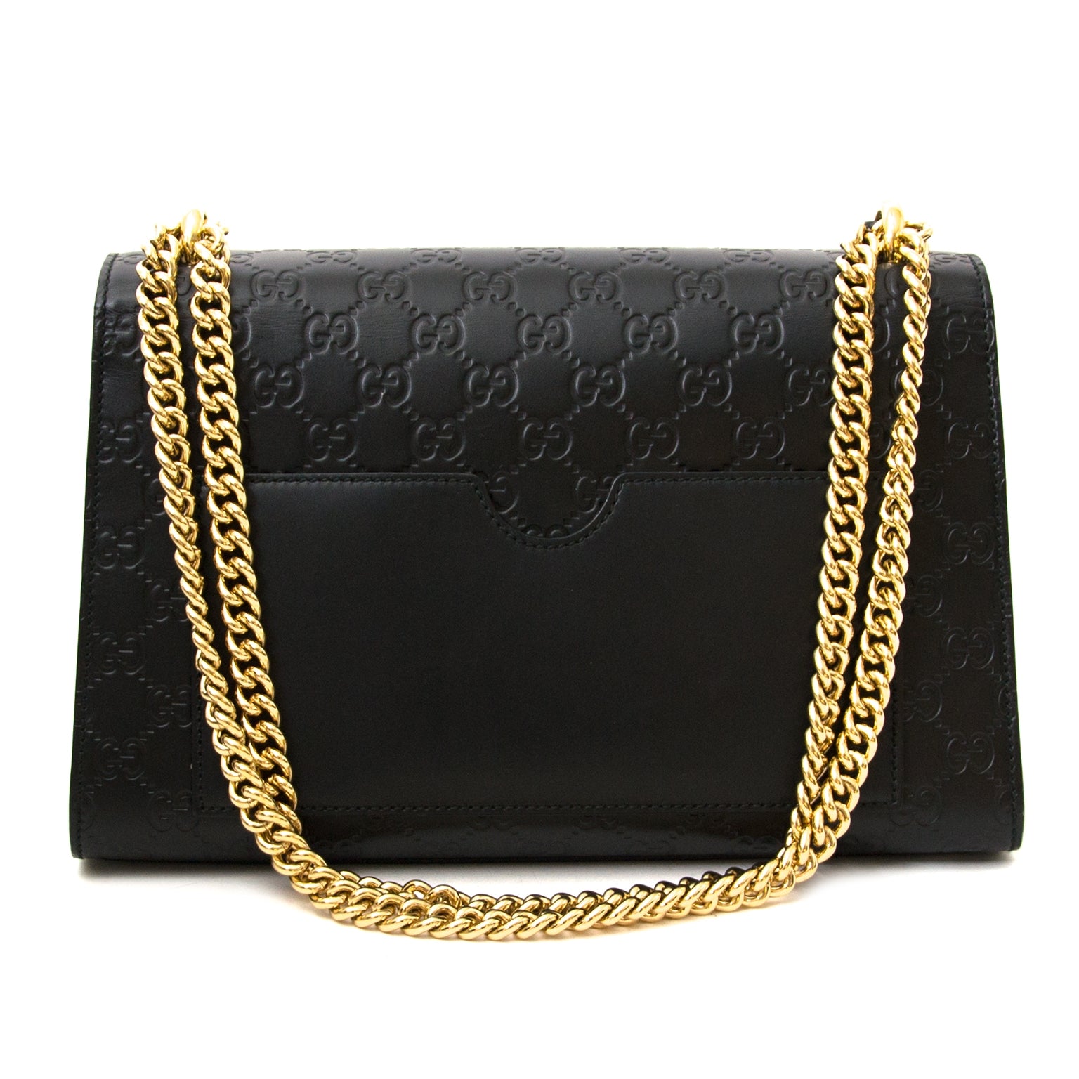 find all your designer bags at labellov.com Gucci Black Padlock Medium Signature Shoulder Bag