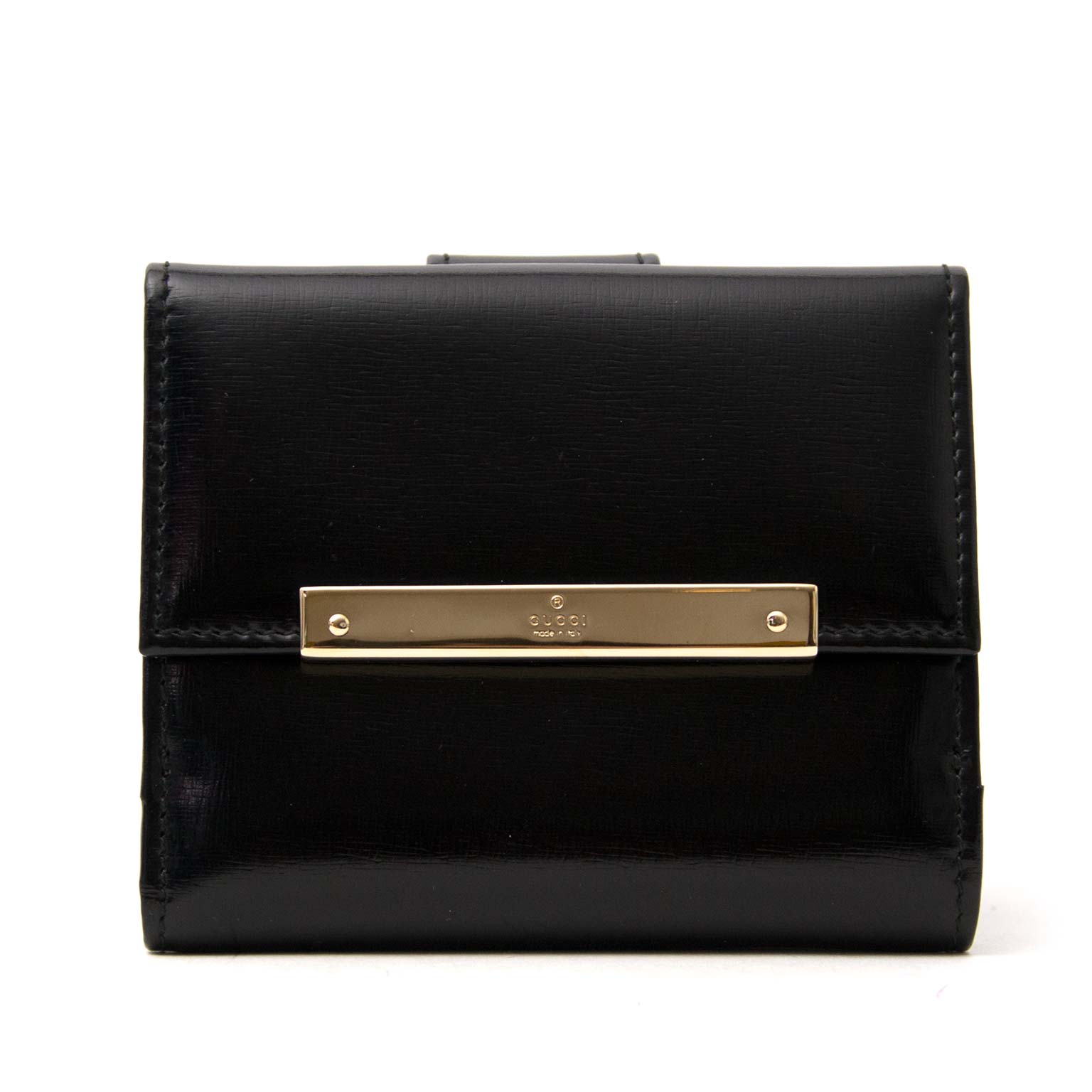 Portefeuille à rabat Gucci en cuir verni