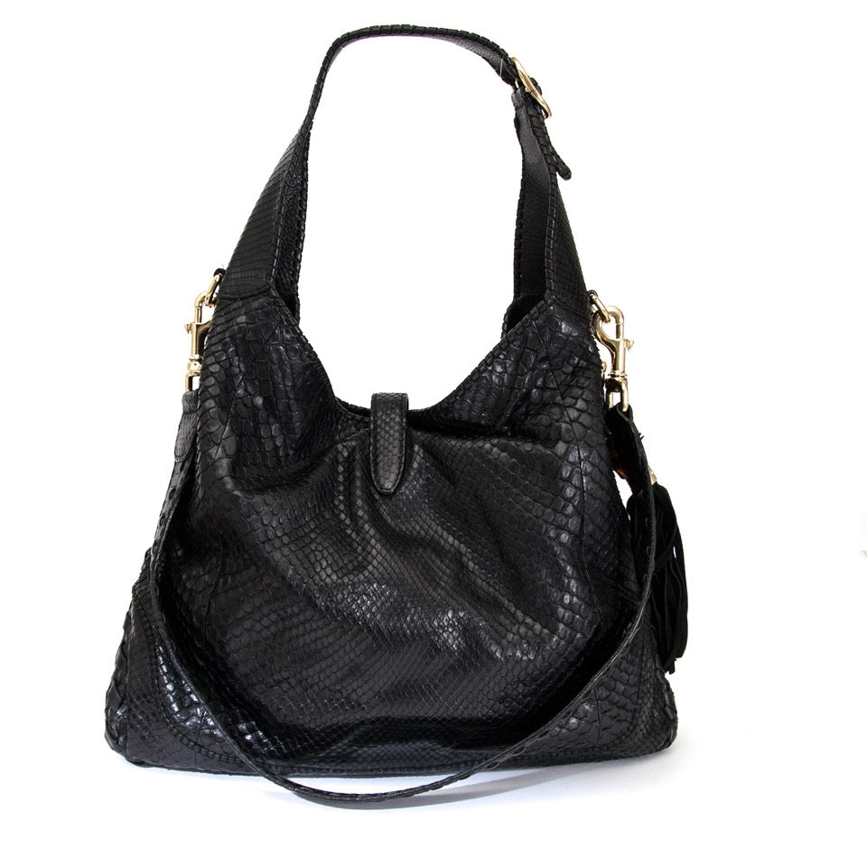 koop veilig online aan de beste prijs Gucci Jacky Black Python online webshop labellov.com