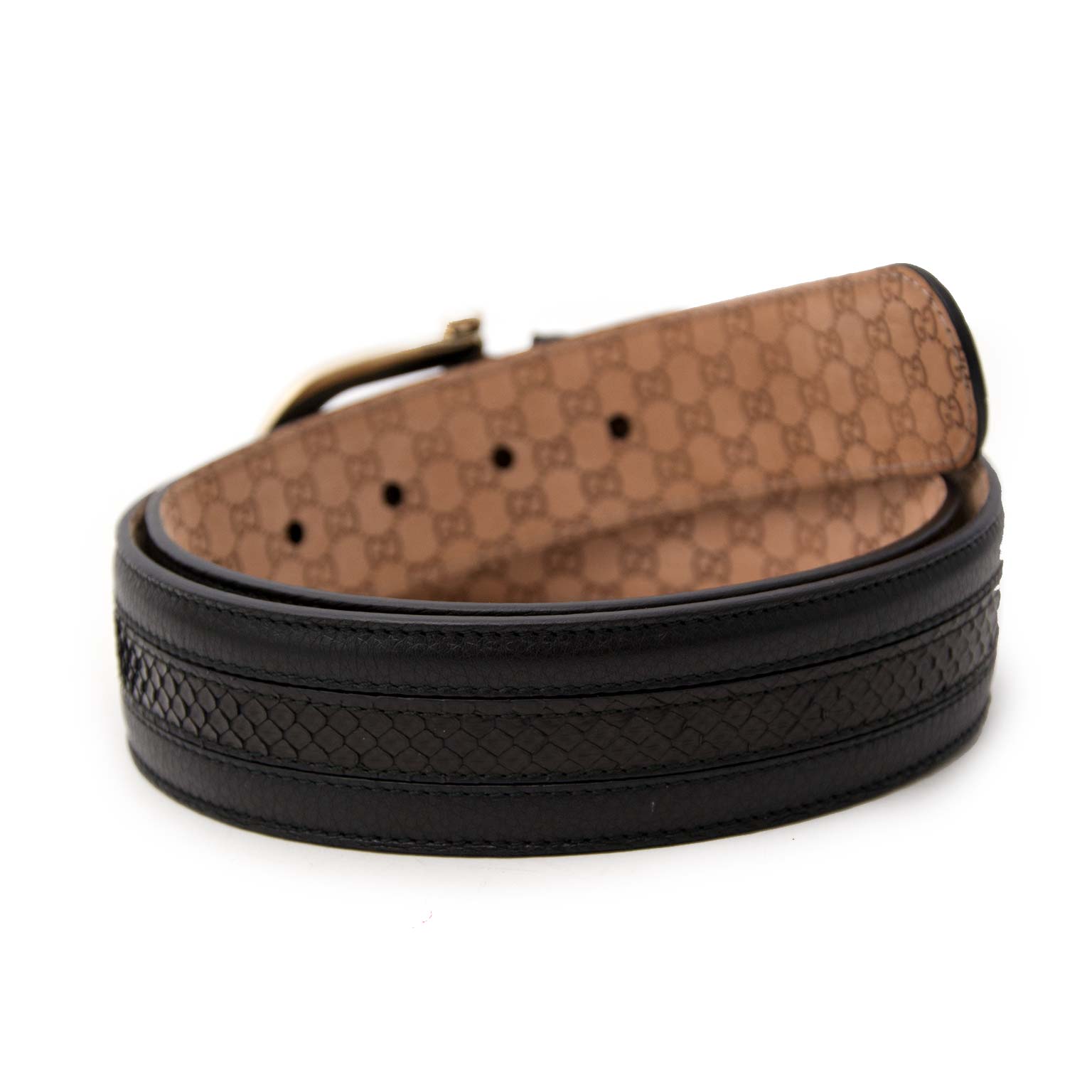 Gucci Black Leather Belt achetez secur en ligne