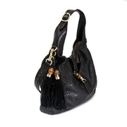 shop real real secondhand luxury bag Gucci Jacky Black Python at the best price