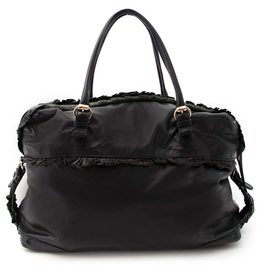 Gucci Black Leather Sabrina Medium Boston Bag onlin 2dehands luxe handtassen
