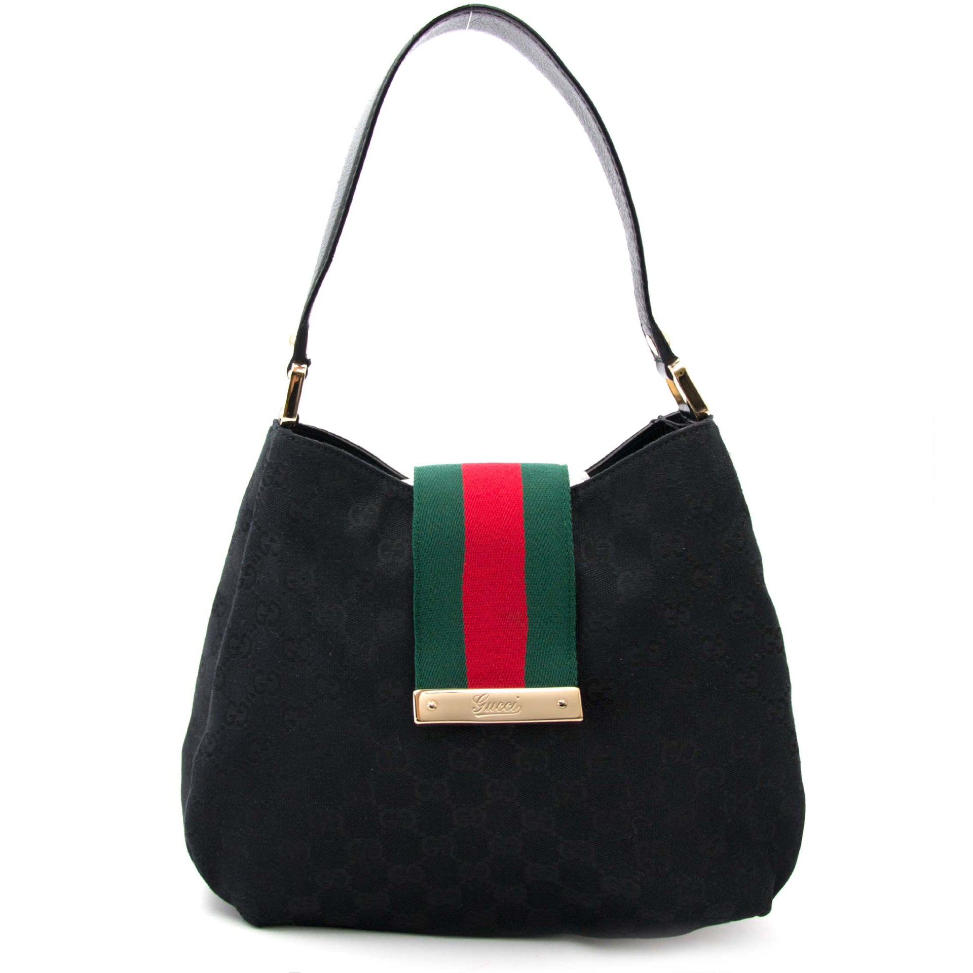 Gucci Fabric Stripe and Monogram Bag
