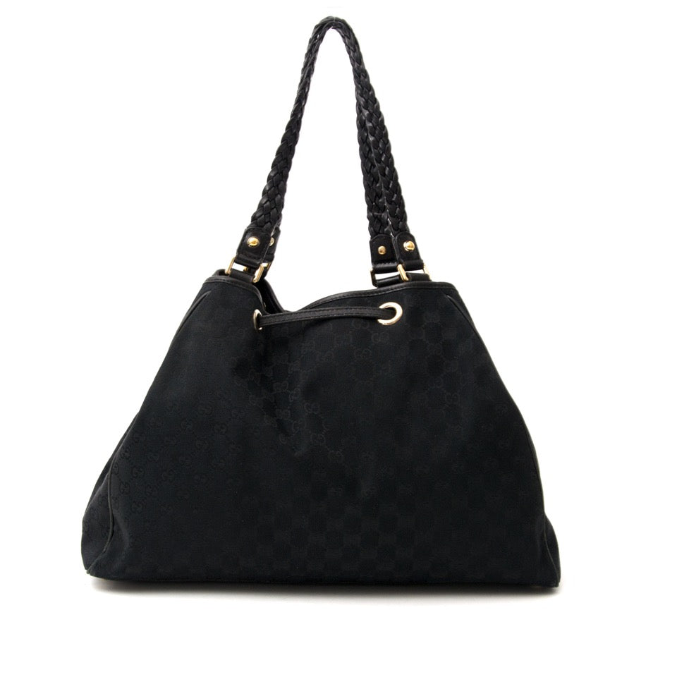 Acheter secure en ligne votre sac a mains Gucci Black Monogram Peggy Tote Bag