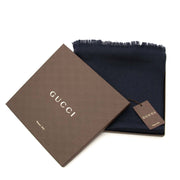 acheter en ligne ou boutique Anvers Gucc Dark Blue Monogram Wool Scarf