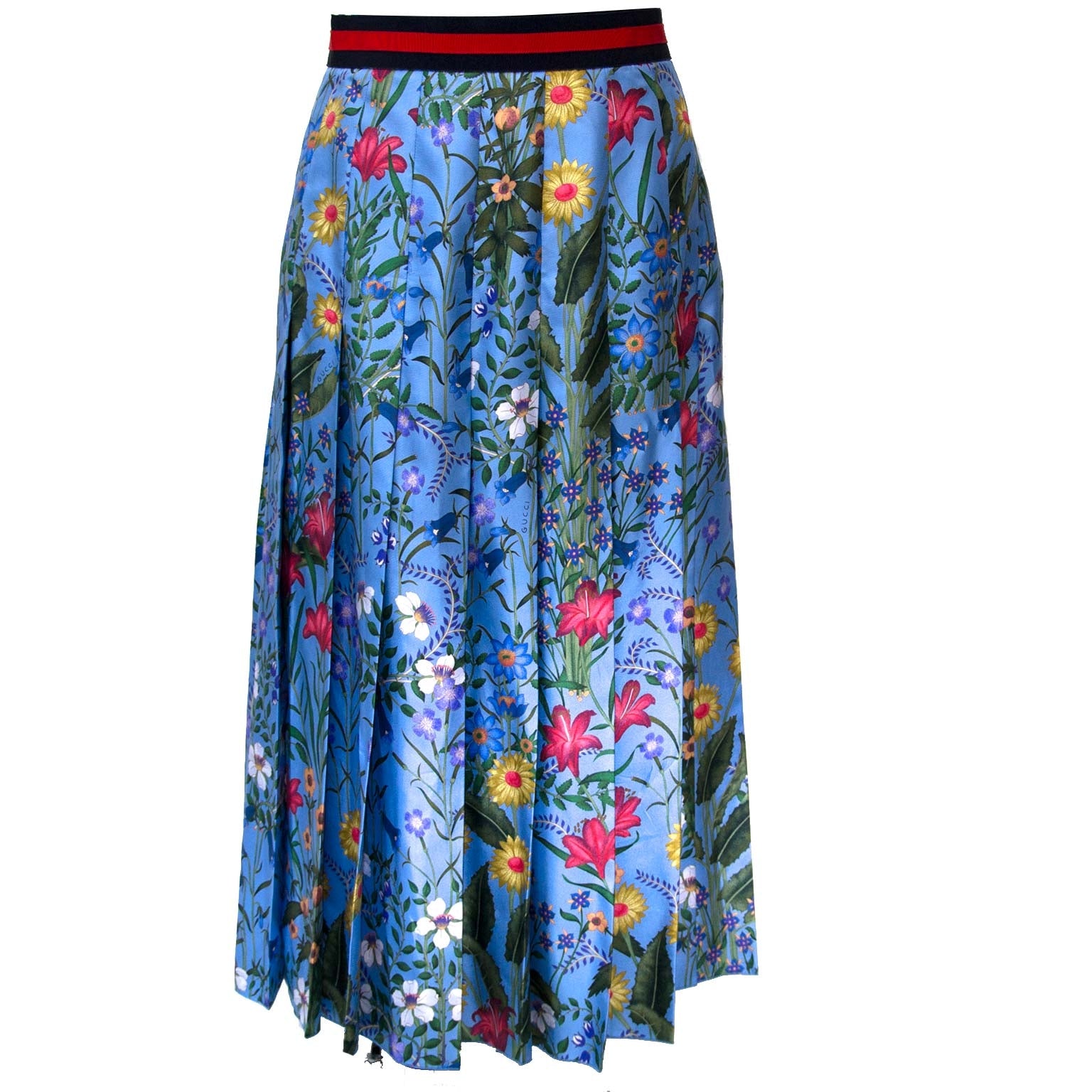 Gucci Blue Flora Skirt - Size EU 36 'Buy authentic secondhand Gucci skirts at the right price at LabelLOV, safe and secure online shopping. Koop authentieke tweedehands Gucci rokken aan de juiste prijs bij LabelLOV.'