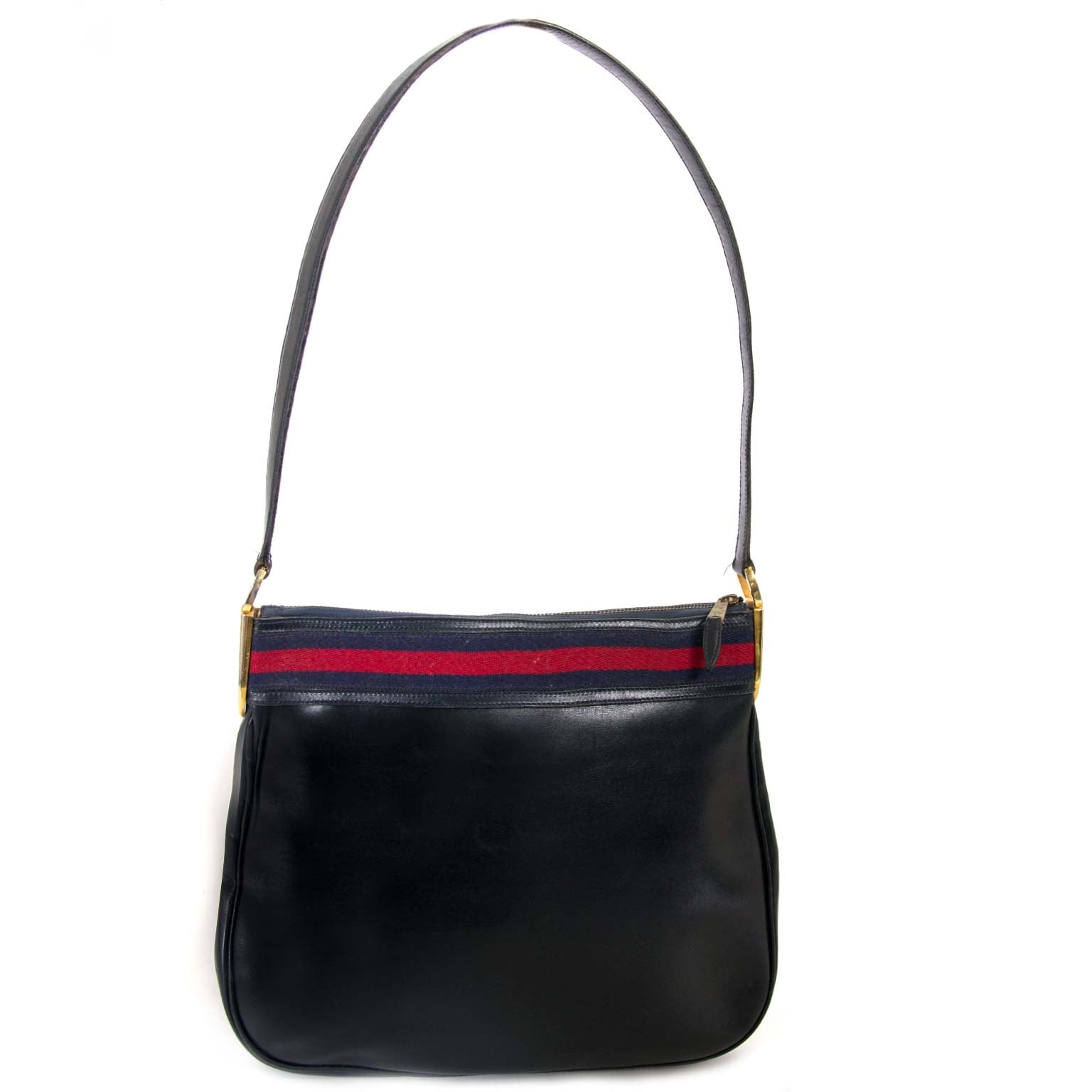 gucci vintage blue web shoulder bag now for sale at labellov vintage fashion webshop belgium