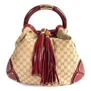 Gucci Limited Edition Monogram And Red Python Indy Bag now for sale at labellov vintage fashion webshop belgium