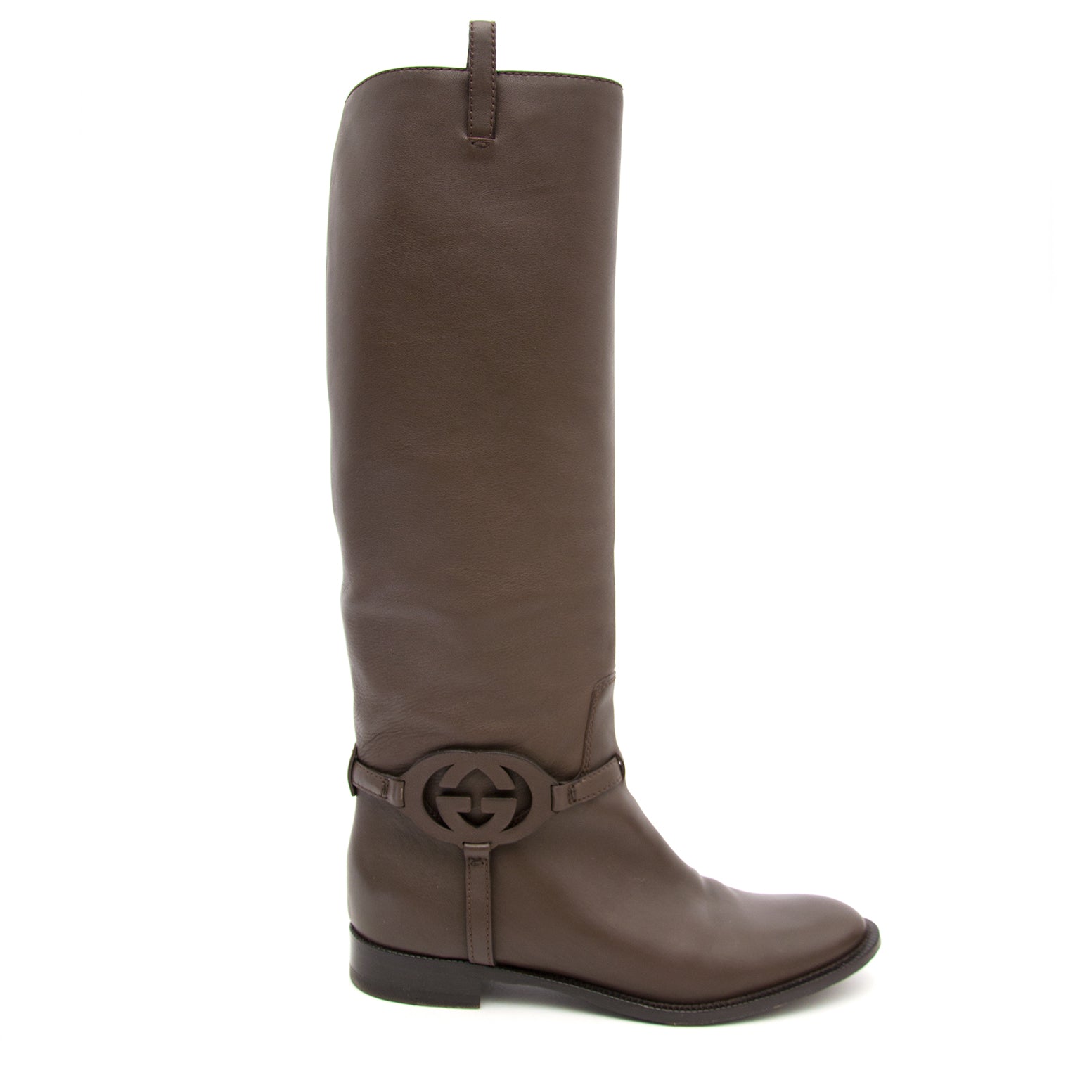 Buy authentic Gucci GG Brown Riding Boots Size 38,5 at the right price