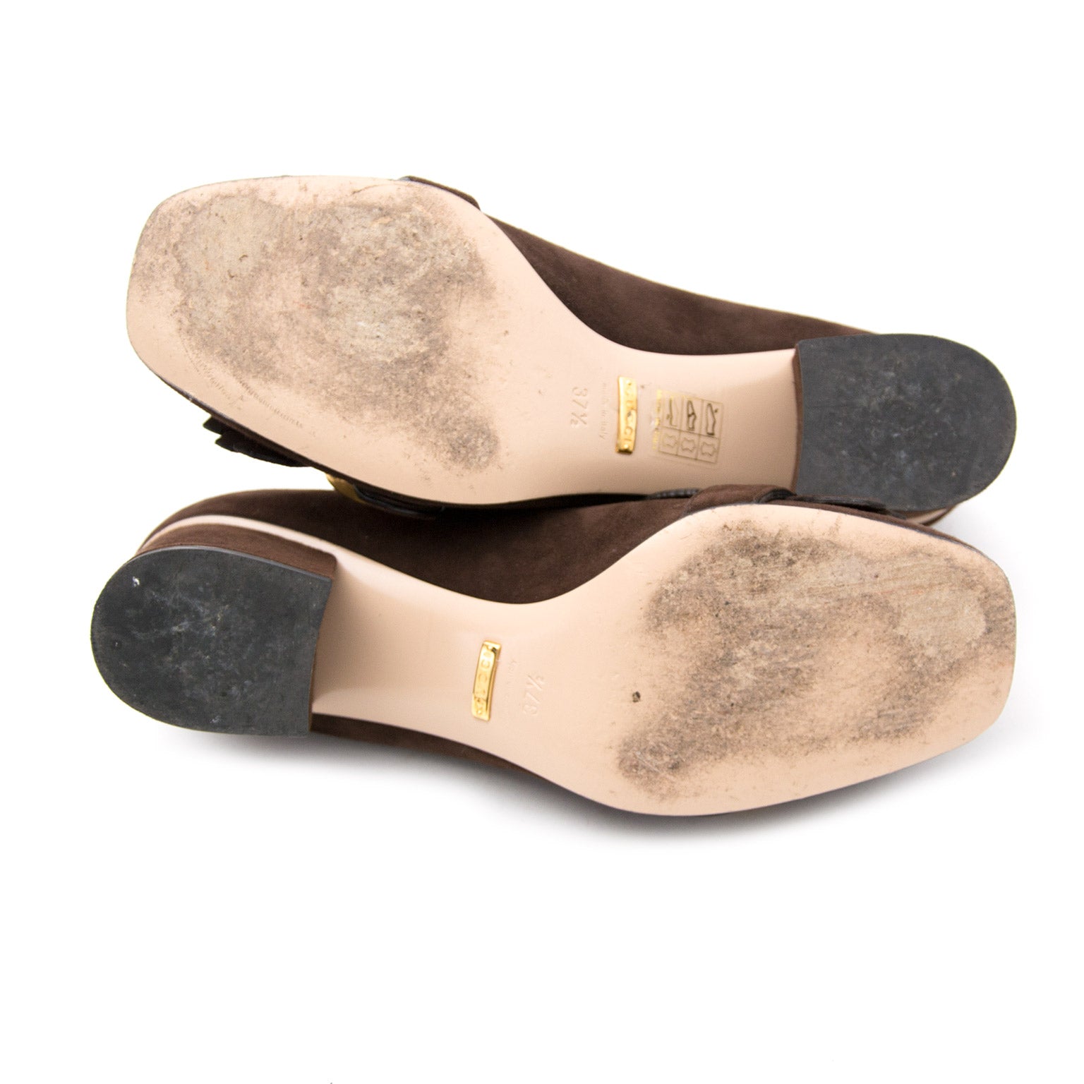 Gucci Brown Suede Loafer Pumps kopen en veilig betalen bij Labellov