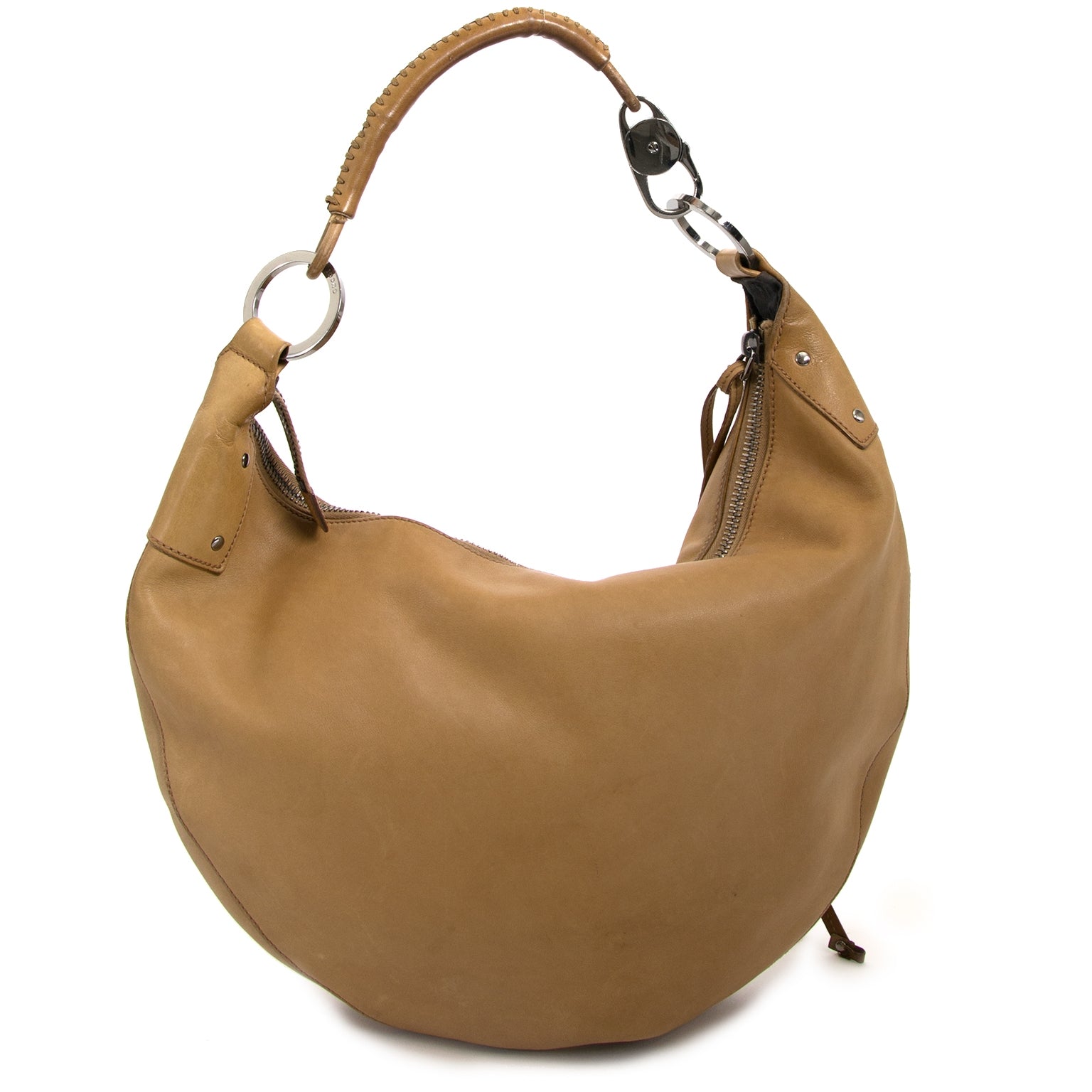 authentique Gucci Camel Leather Half Moon Hobo Bag en vendre chez labellov au meilleur prix