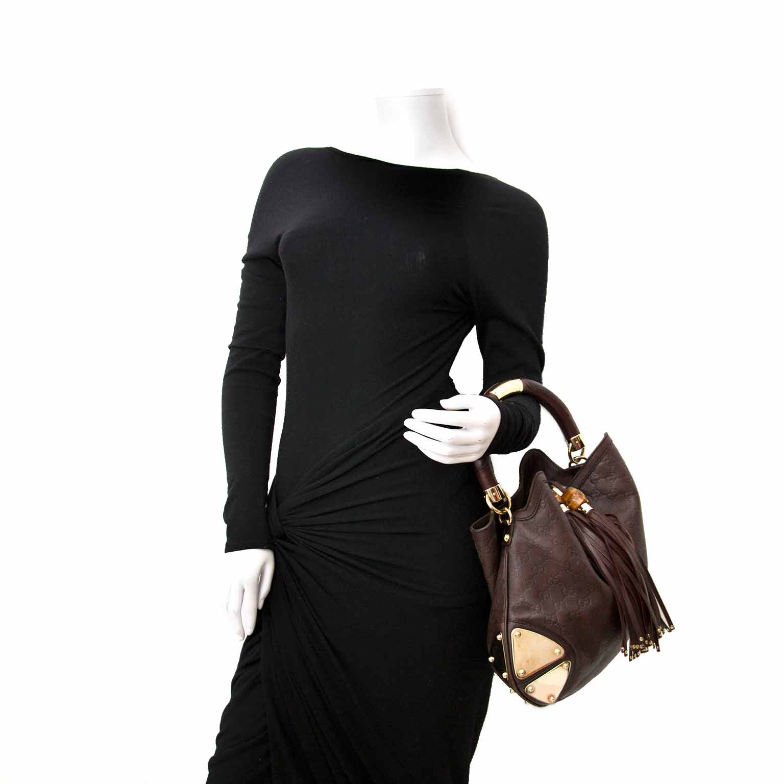 Gucci Dark Brown Babouska Indy Top Handle Bag