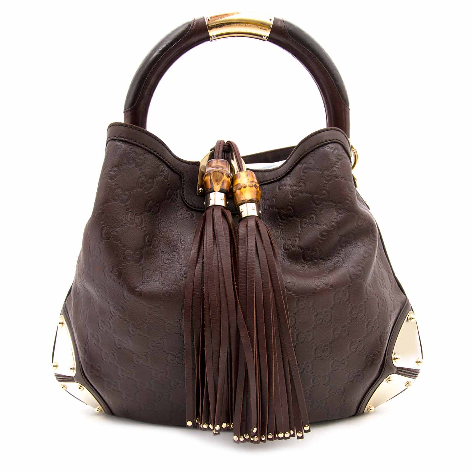 Gucci Dark Brown Babouska Indy Top Handle Bag