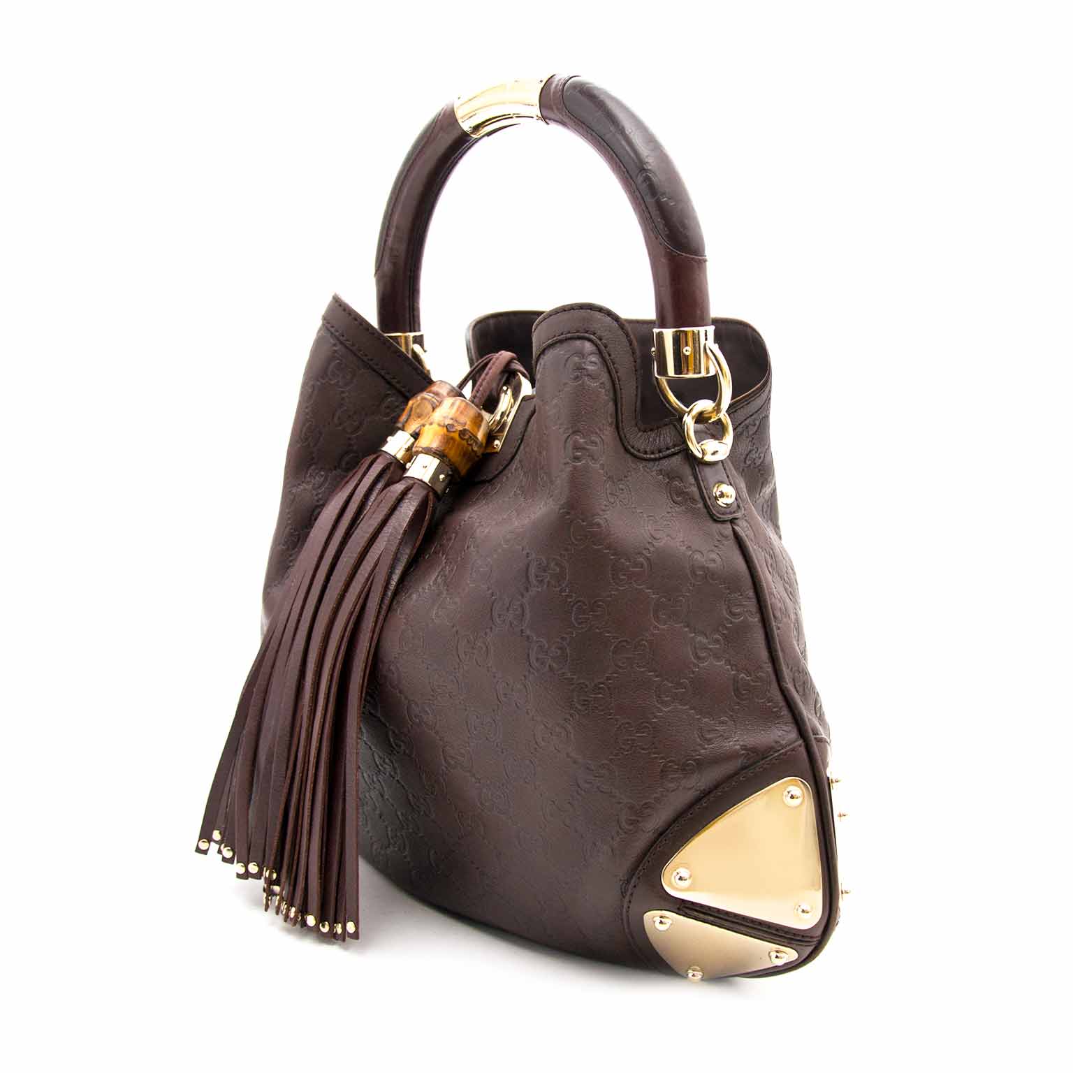 Gucci Dark Brown Babouska Indy Top Handle Bag