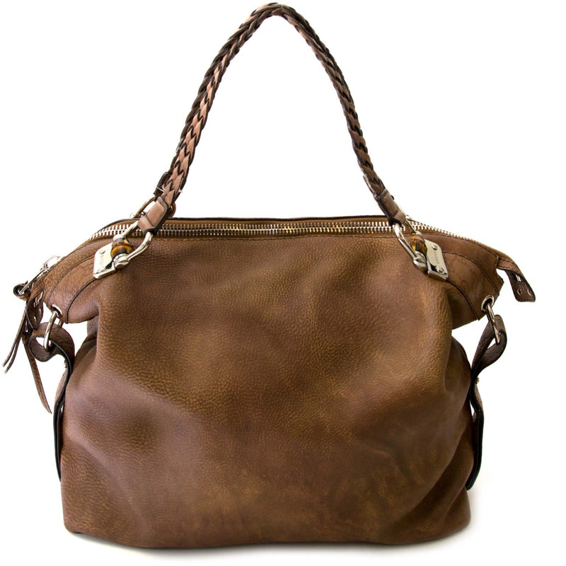 gucci brown leather horsebit bamboo tote now for sale at labellov vintage fashion webshop belgium