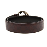 Acheter en ligne chez Labellov.com Gucci Brown Gold Embossed Belt - Size:80