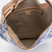 Gucci Blue Flora Canvas Wave Horsebit Hobo Bag now for sale at labellov vintage fashion webshop belgium