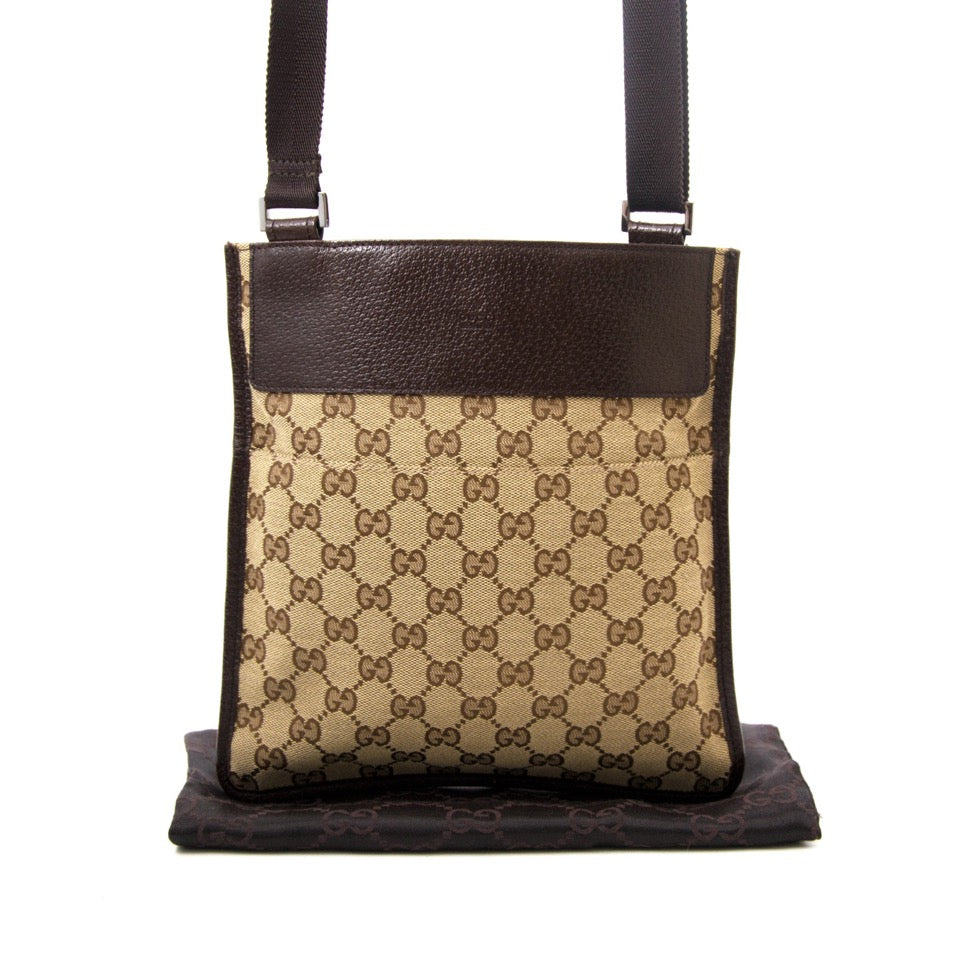 acheter comme neuf sac a main Gucci Monogram Messenger Crossbody Web Bag