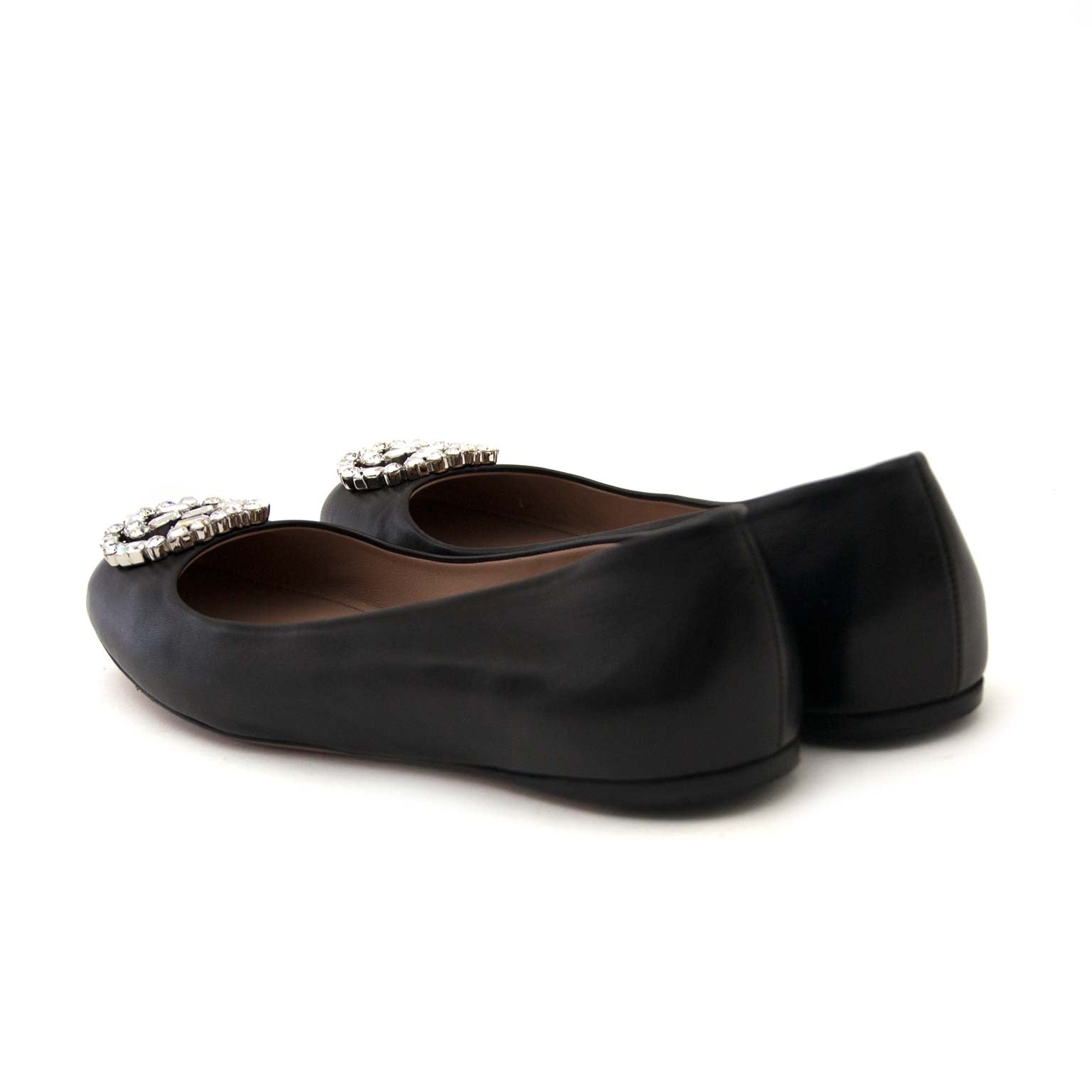 koop vielig online tegen de beste prijs Gucci Black GG Ballet Flat