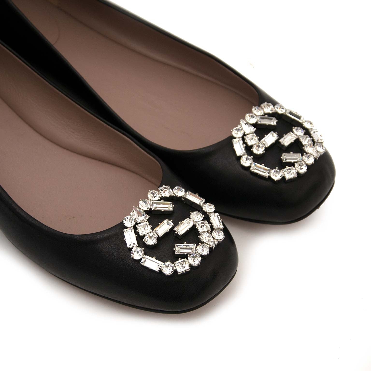 shop safe online secondhand Gucci Black GG Ballet Flat
