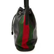 koop veilig online tweedehands Gucci Black Vintage Web Bucket Bag