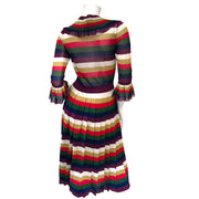 Gucci Striped Pleated Metallic Knitted Dress