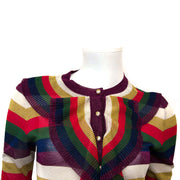 Gucci Striped Pleated Metallic Knitted Dress