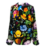 Gucci Floral Black Crepe De Chine Tie-Waist Pajama Blouse - Size 34 'Buy authentic secondhand Gucci blouses at the right price at LabelLOV, safe and secure online shopping. Koop authentieke tweedehands Gucci bloezen aan de juiste prijs bij LabelLOV.'