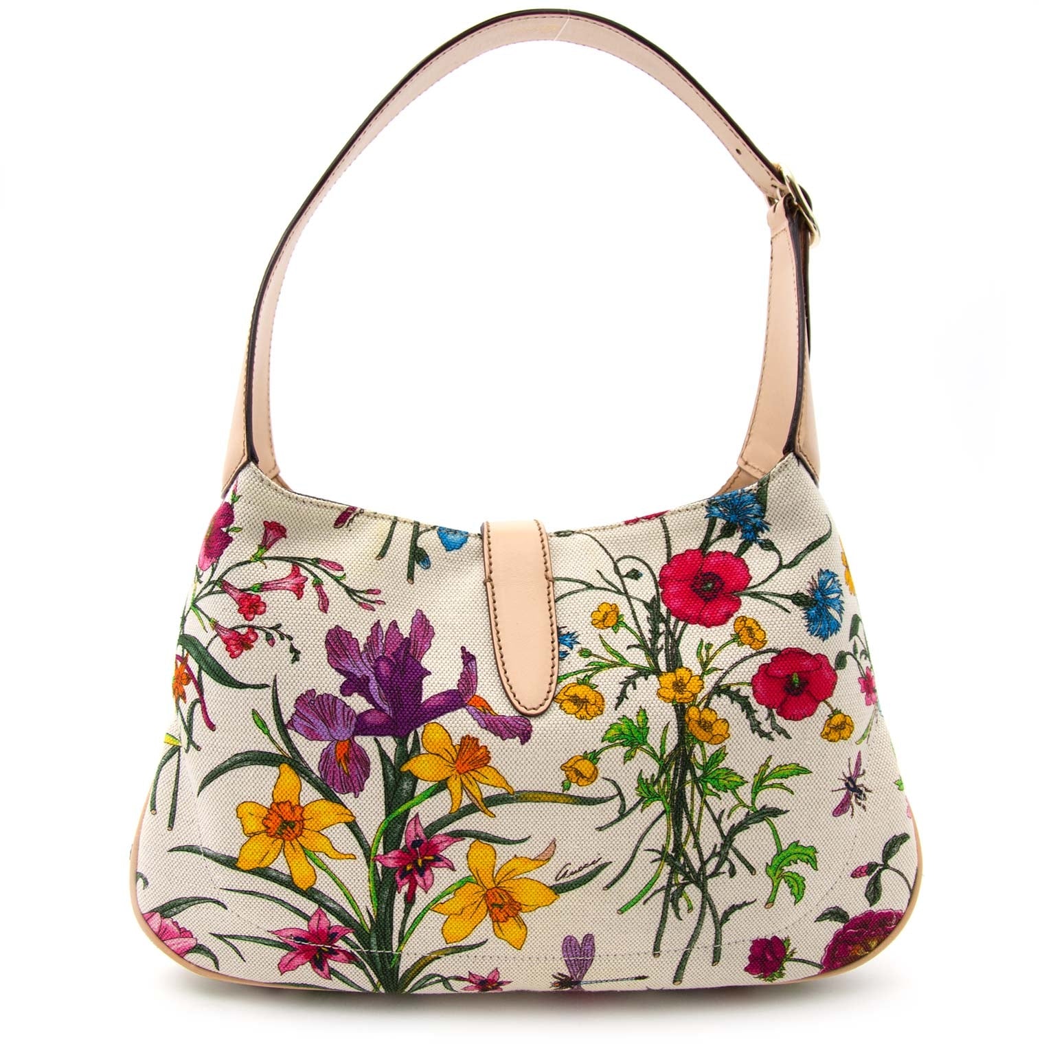 Gucci Piston White Floral Canvas Shoulder Bag Buy authentic designer Gucci secondhand bags at Labellov at the best price. Safe and secure shopping. Koop tweedehands authentieke Gucci tassen bij designer webwinkel labellov.