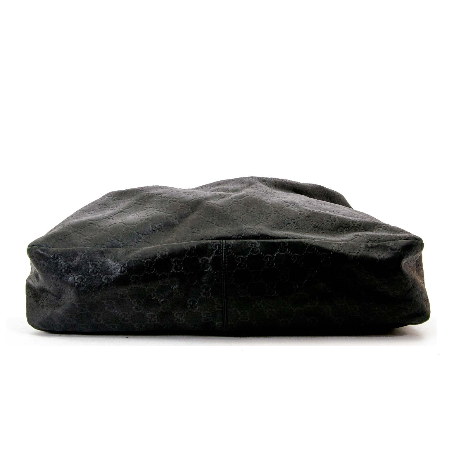Gucci black leather monogram large horsebit hobo bag now for sale at labellov vintage fashion webshop belgium