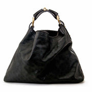 Gucci black leather monogram large horsebit hobo bag now for sale at labellov vintage fashion webshop belgium