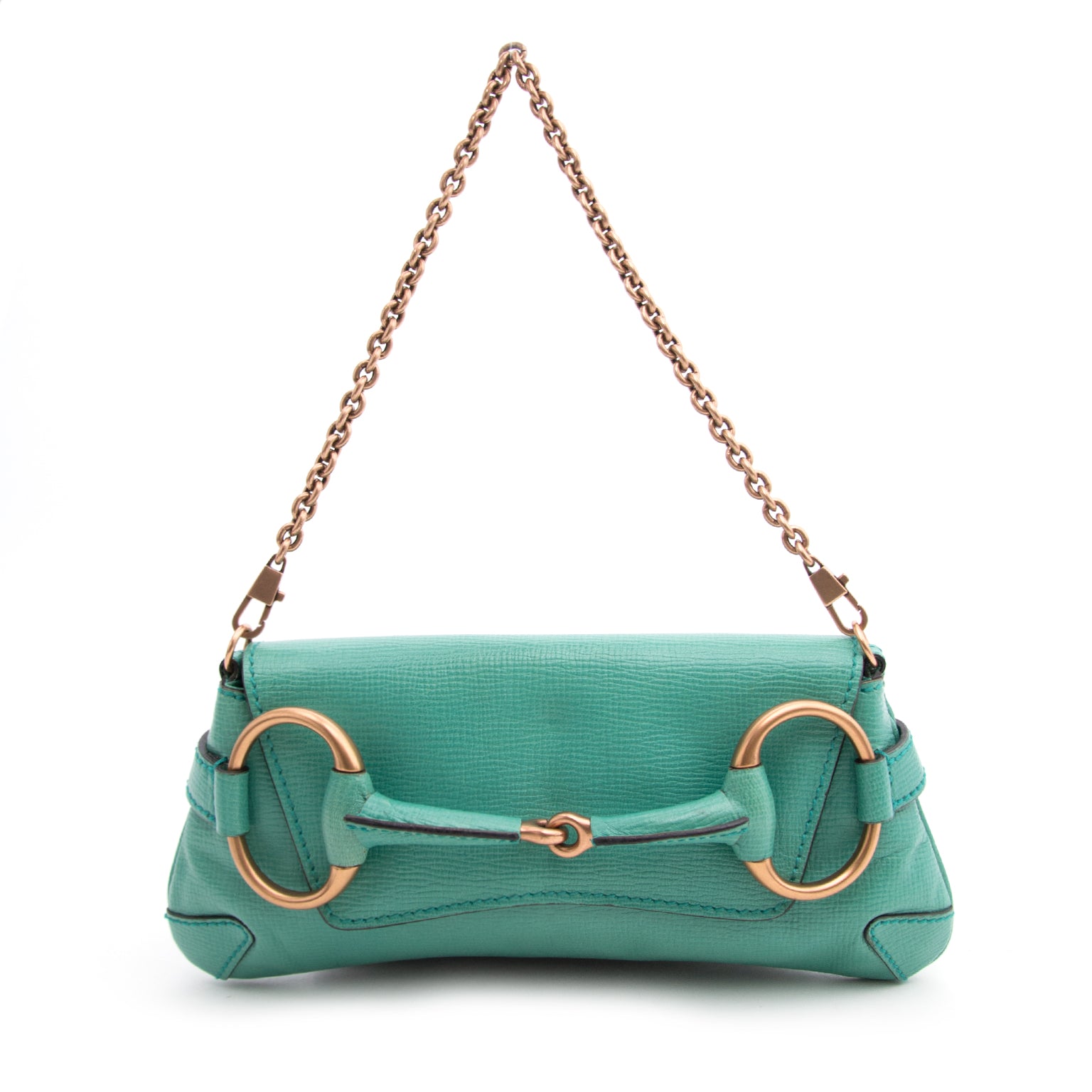 koop 2dehands handtas Gucci Green Horsebit Clutch aan de beste prijs 100% authentiek