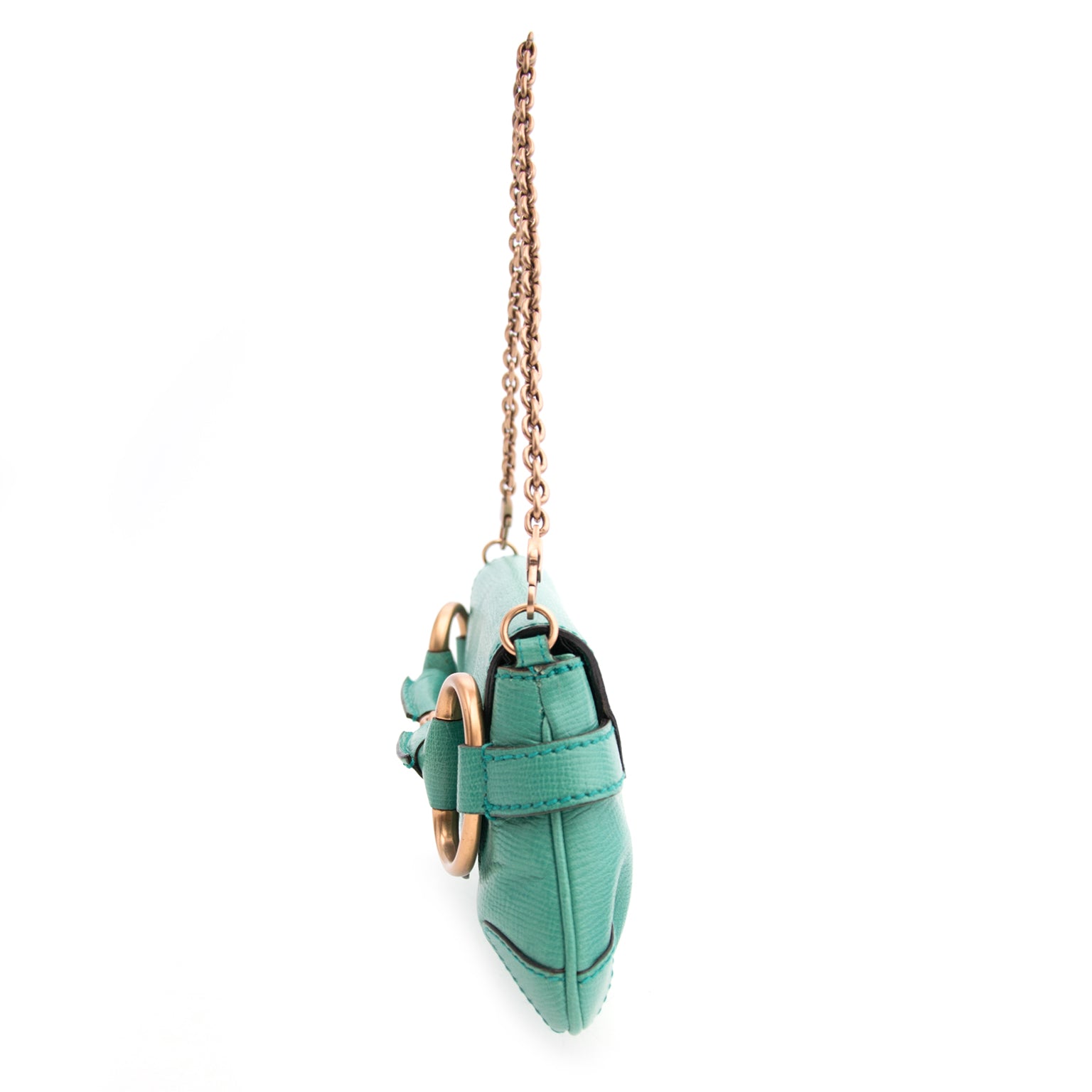 opzoek naar een tweedehands merk handtas ? Gucci Green Horsebit Clutch