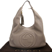 gucci pebbled grey soho hobo bag now for sale at labellov vintage fashion webshop belgium