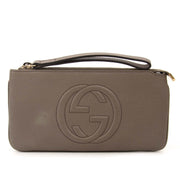 gucci grey leather soho wrist clutch wallet now for sale at labellov vintage fashion webshop belgium