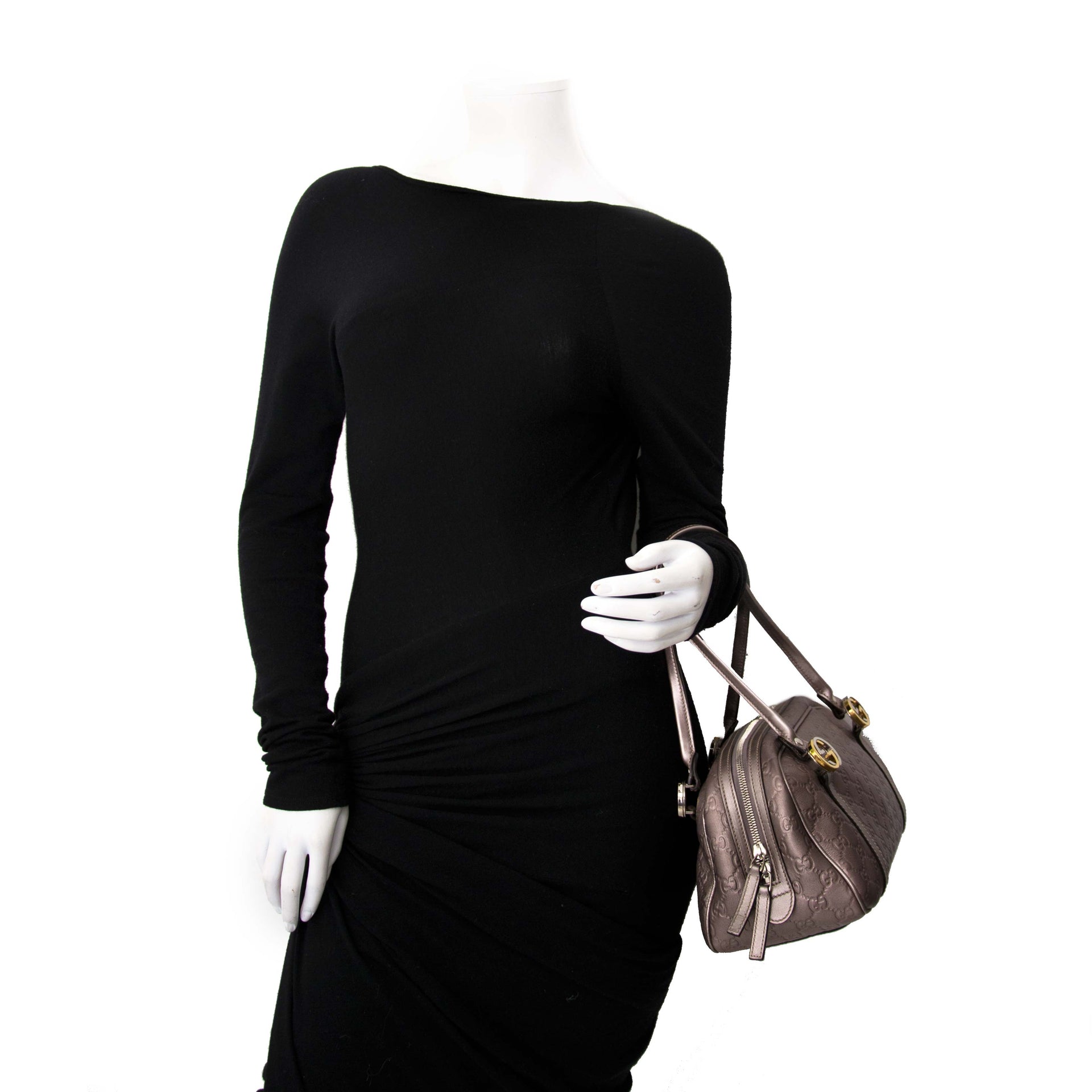 Gucci Guccisima Metallic Rose Bowling Bag for sale