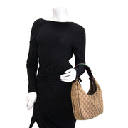 shop safe online your Gucci Monogram Fabric Green Red Stripe Hobo Bag & Wallet