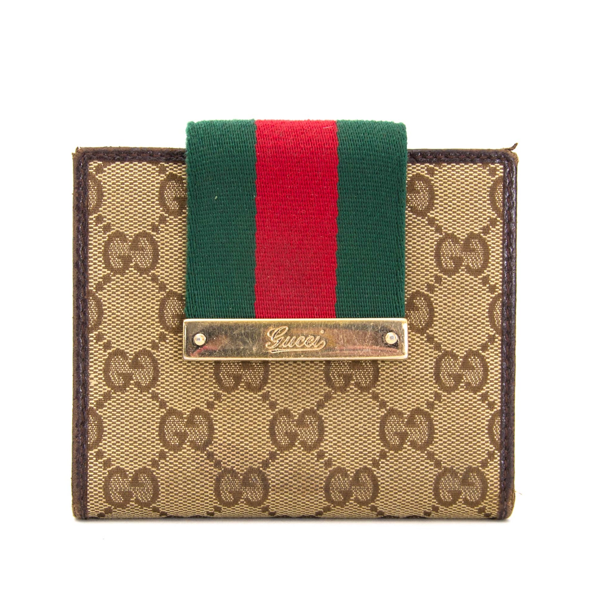 Buy now your secondhand Gucci Monogram Fabric Green Red Stripe Hobo Bag & Wallet on labellov.com