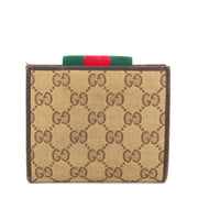 Koop nu jouw tweedehands Gucci Monogram Fabric Green Red Stripe Hobo Bag & Wallet op labellov.com