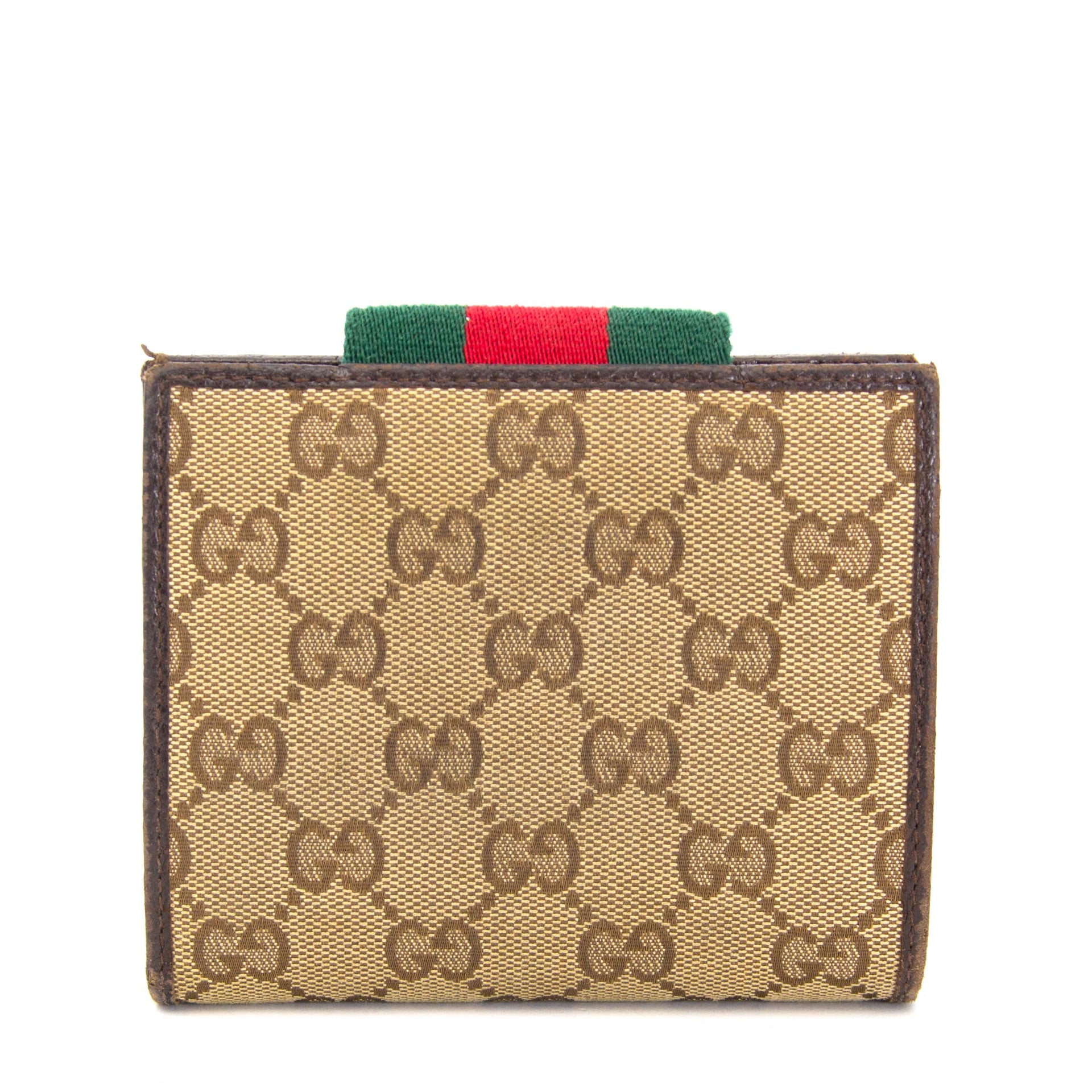 Koop nu jouw tweedehands Gucci Monogram Fabric Green Red Stripe Hobo Bag & Wallet op labellov.com