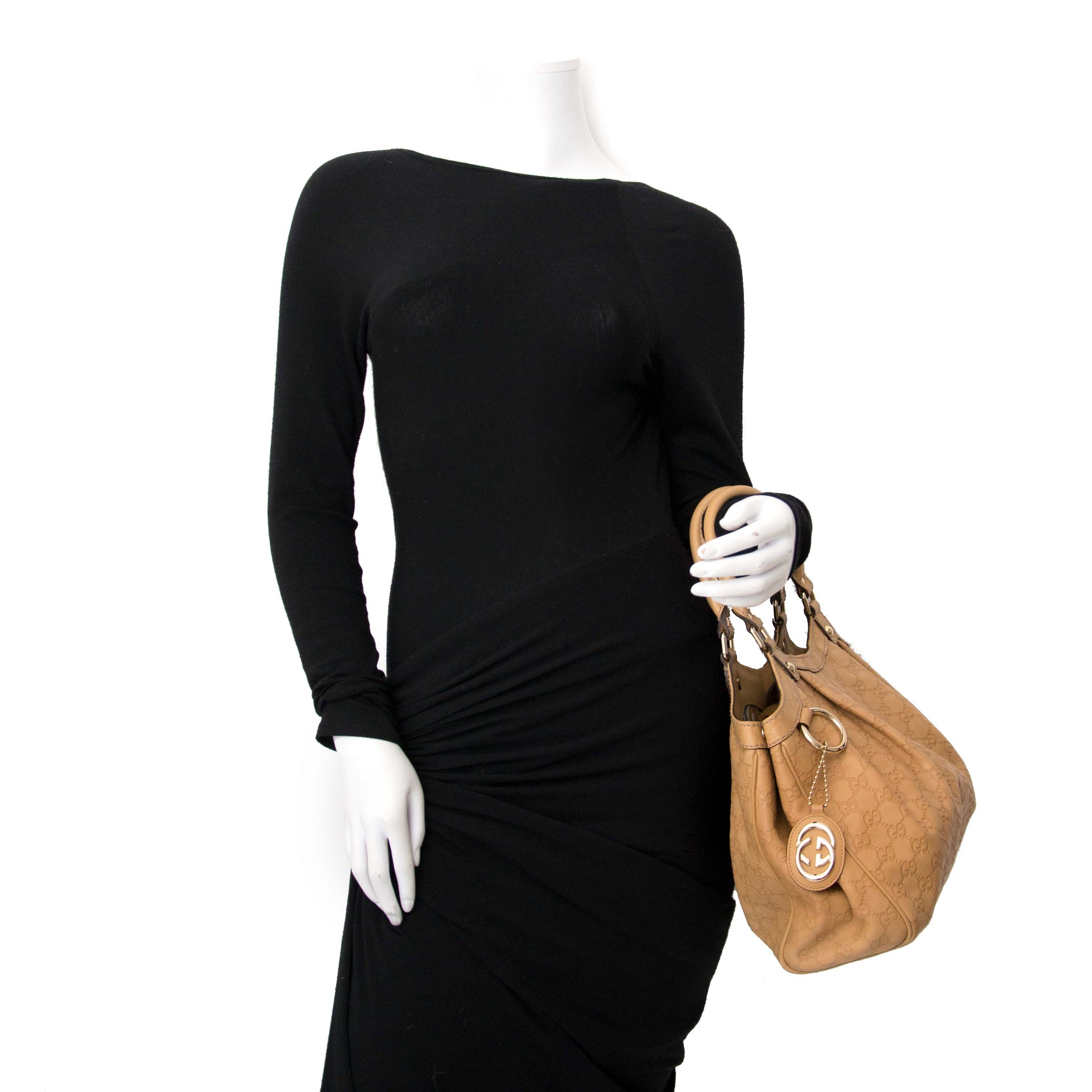 Gucci Beige Guccissima Sukey Tote Bag