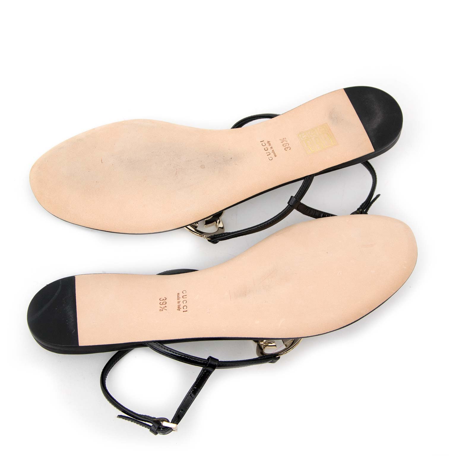 Gucci Black GG Heart Sandals