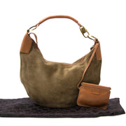 Buy a secondhand Gucci Suede Khaki Topstitched Hobo at Labellov.