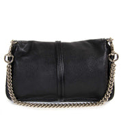 acheter en ligne seconde main Gucci Black Leather Bamboo Croisette Evening Bag